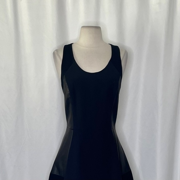 RAG & BONE Leather Montrose Fit N’ Flare Little Black Dress Panel Mini Size 6 - Picture 4 of 16
